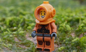 Lego diver on the sea bed