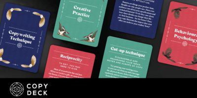 a set of cards for copywriters that include hints, tips and tricks